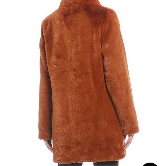 Calvin Klein Stand Collar Faux Fur Coat - Picture 7 of 8